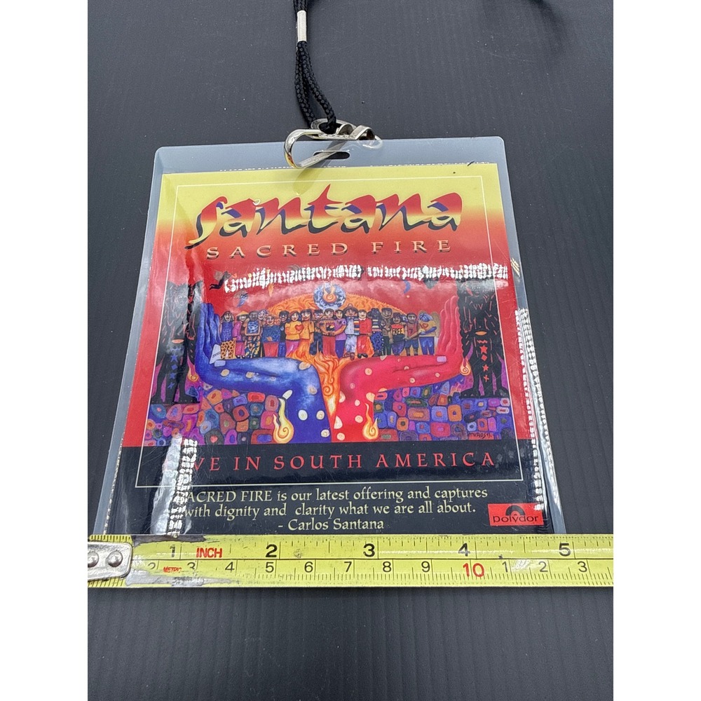 Vintage Santana Sacred Fire Live In South America Backstage Pass Lanyard - Picture 3 of 4